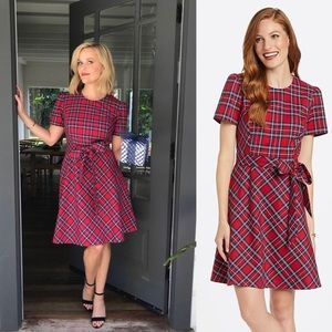 Short Sleeve Bow Waist Love Circle Dress